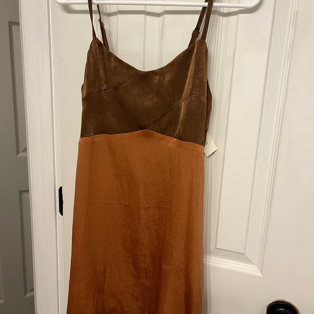 Francesca's Collections Brown and Tan Dress